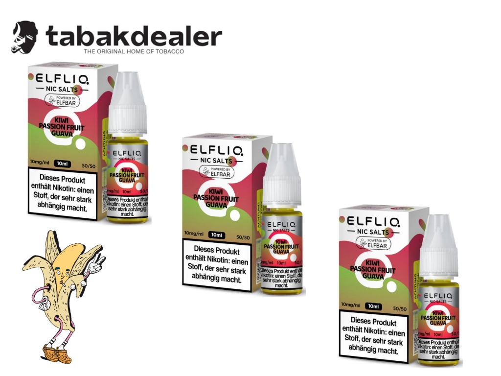 ELFLIQ Kiwi, Passion Fruit, Guava 10mg/ml 3er 3 x 1 Stück
