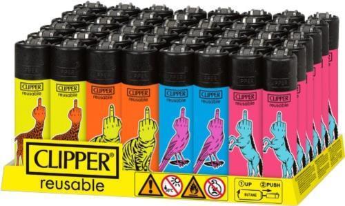 Clipper Mehrweg Feuerzeug Middlefinger up 48 Stück
