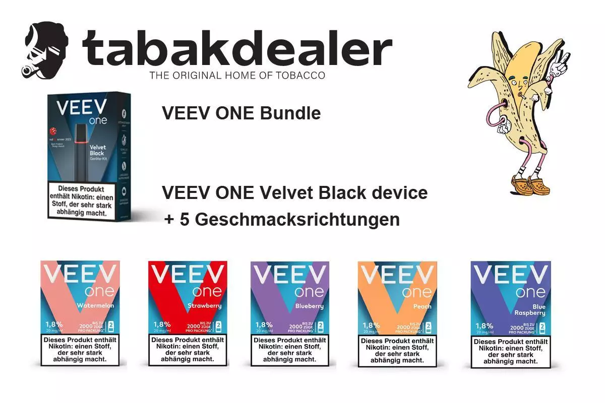 VEEV ONE Velvet Black device + 5 Geschmacksrichtungen