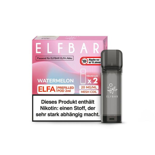 ELFBAR Elfa Pod Watermelon 20mg/ml Nikotin 1 x 2 Pods ELFBAR Elfa Pod Watermelon 20mg/ml Nikotin 1 x 2 Pods