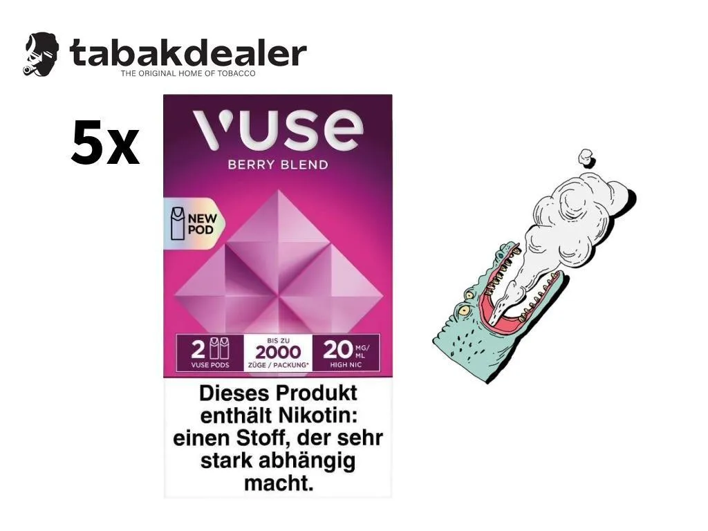 5x Vuse Pro Caps Wild Berries 20mg 5 x 2 Pods