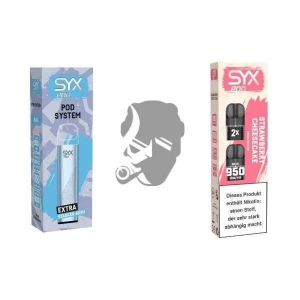 SYX Pod Blue + Cartridge Strawberry Cheescake