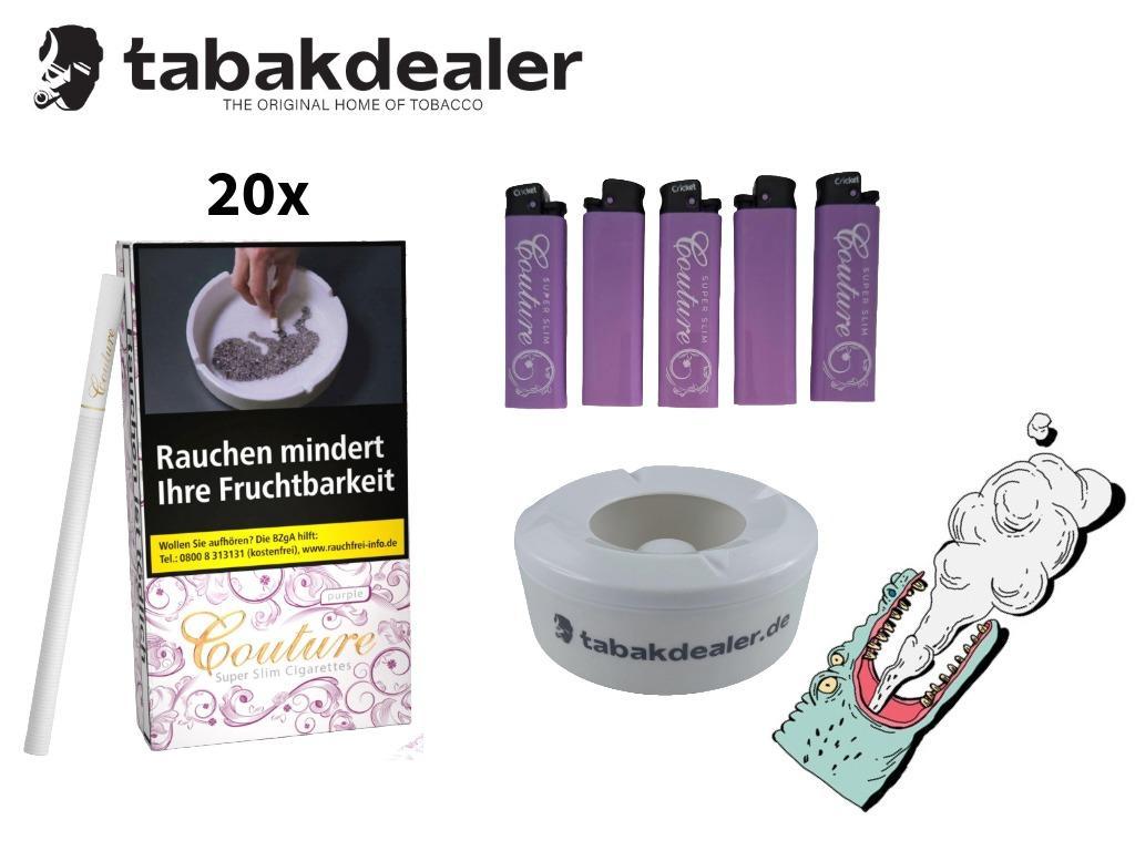 20x Couture Superslim Purble + 5x Couture Feuerzeuge + 1x Windascher 
