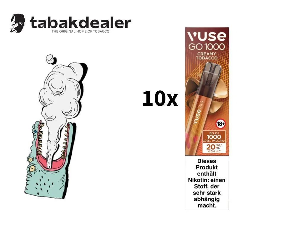 Vuse GO 1000 E-Shisha Creamy Tobacco 10er