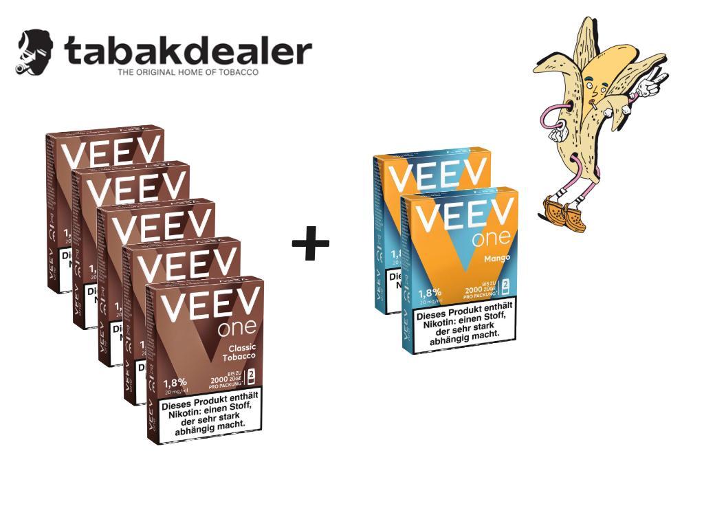 5 VEEV One Classic Tabacco + 2 Gratis Mango 