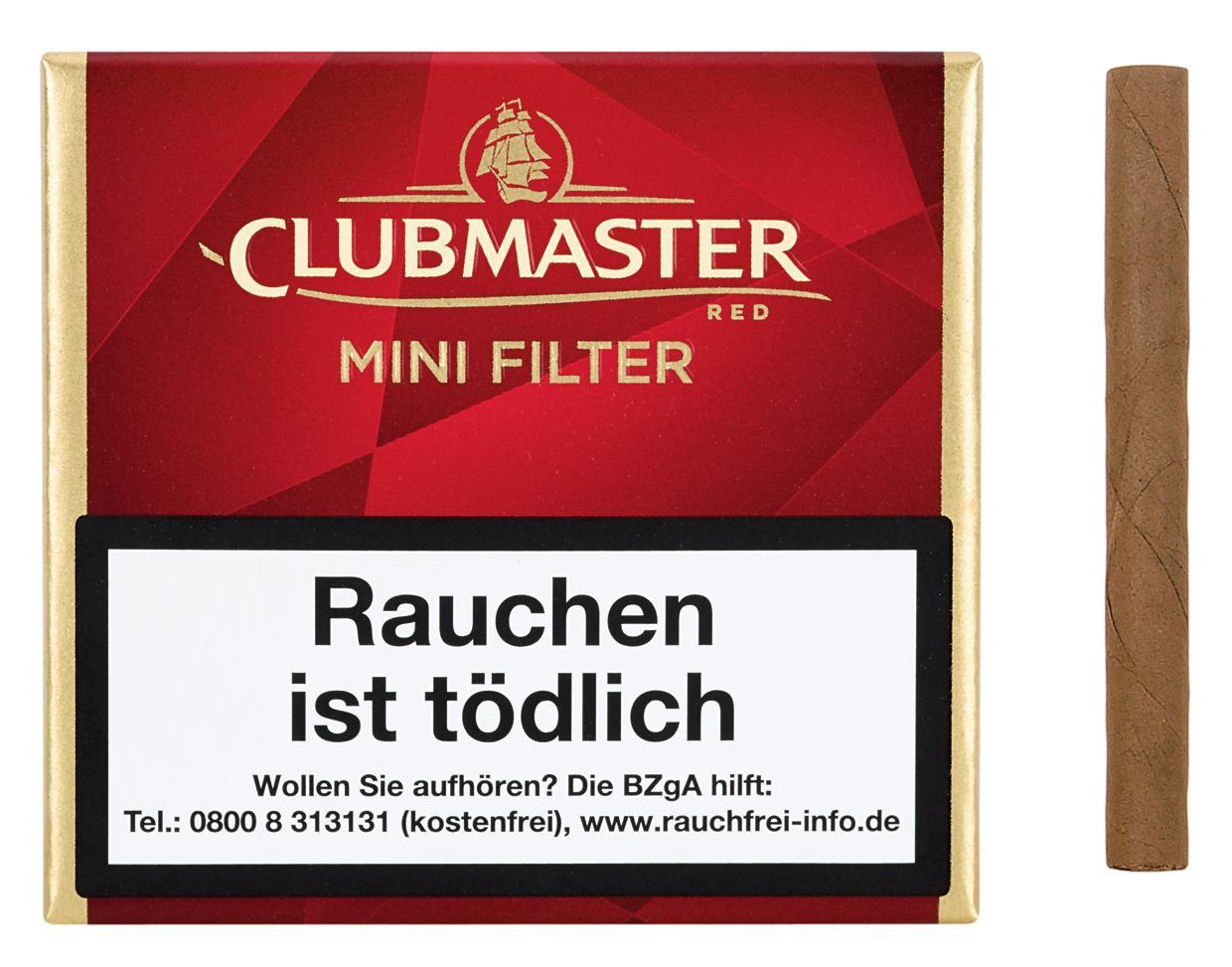 Clubmaster Mini Red Nr. 222 Filterzigarillos 5 x 20 Zigarillos 20St