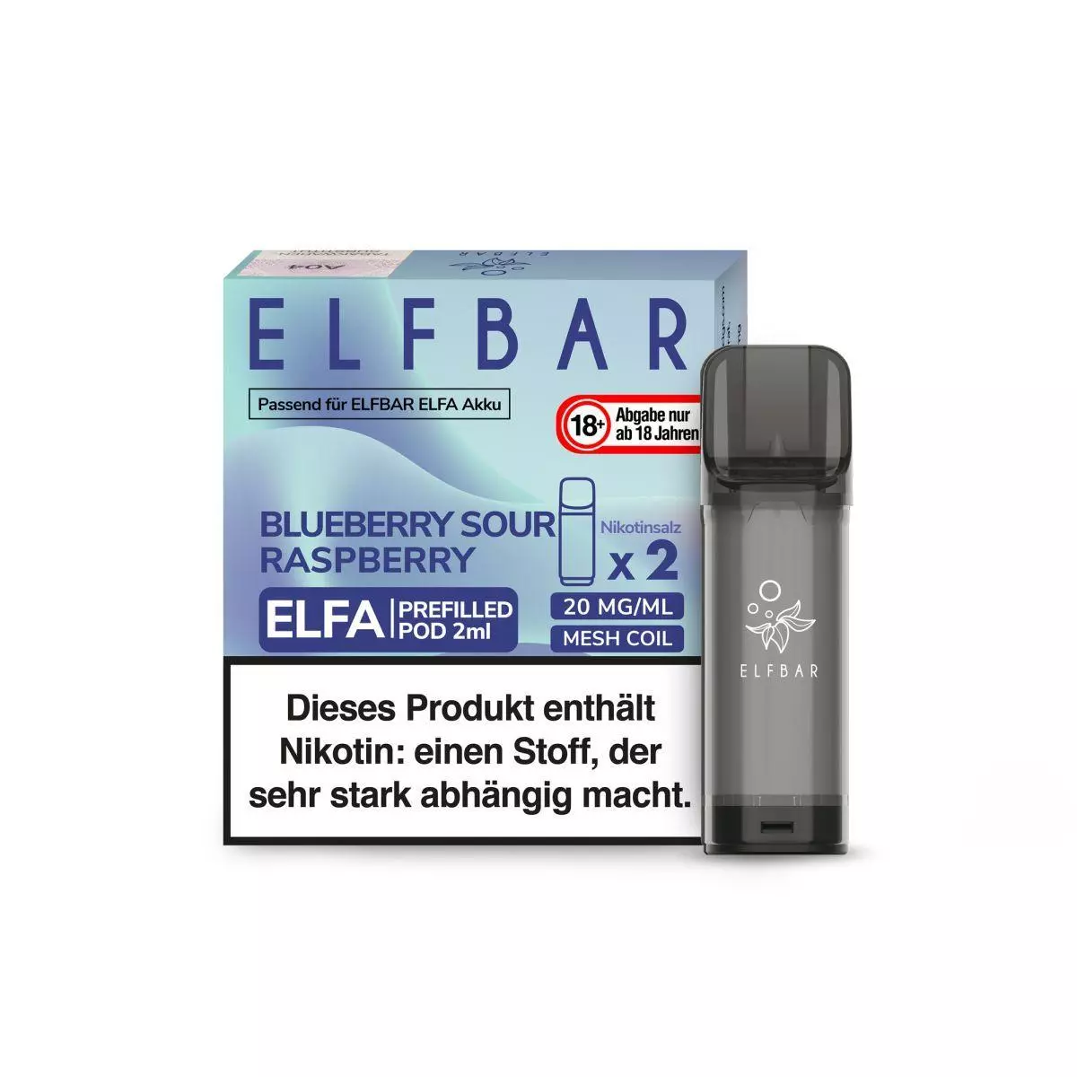 Elfbar Elfa Pod Blueberry Sour Raspberry 20mg/ml Nikotin 1 x 2 Pods