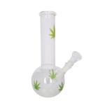 Glasbong Kugel, transparent/Hanfblatt 1 Stück