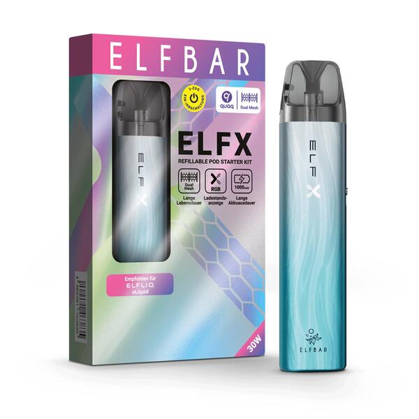 ELFBAR-Elfx E-Zigaretten Set Silber-blau 1 Stück ELFBAR-Elfx E-Zigaretten Set Silber-blau 1 Stück
