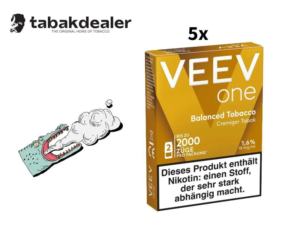 5x Veev One Pod Balanced Tobacco