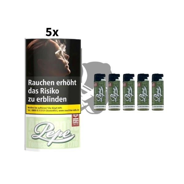 5x Pepe Bright Green Tabak 30g 5x Pepe Bright Green Tabak 30g