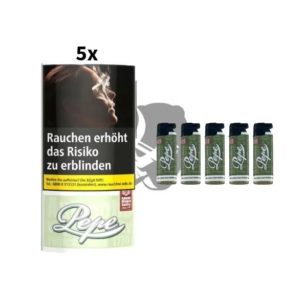 5x Pepe Bright Green Tabak 30g