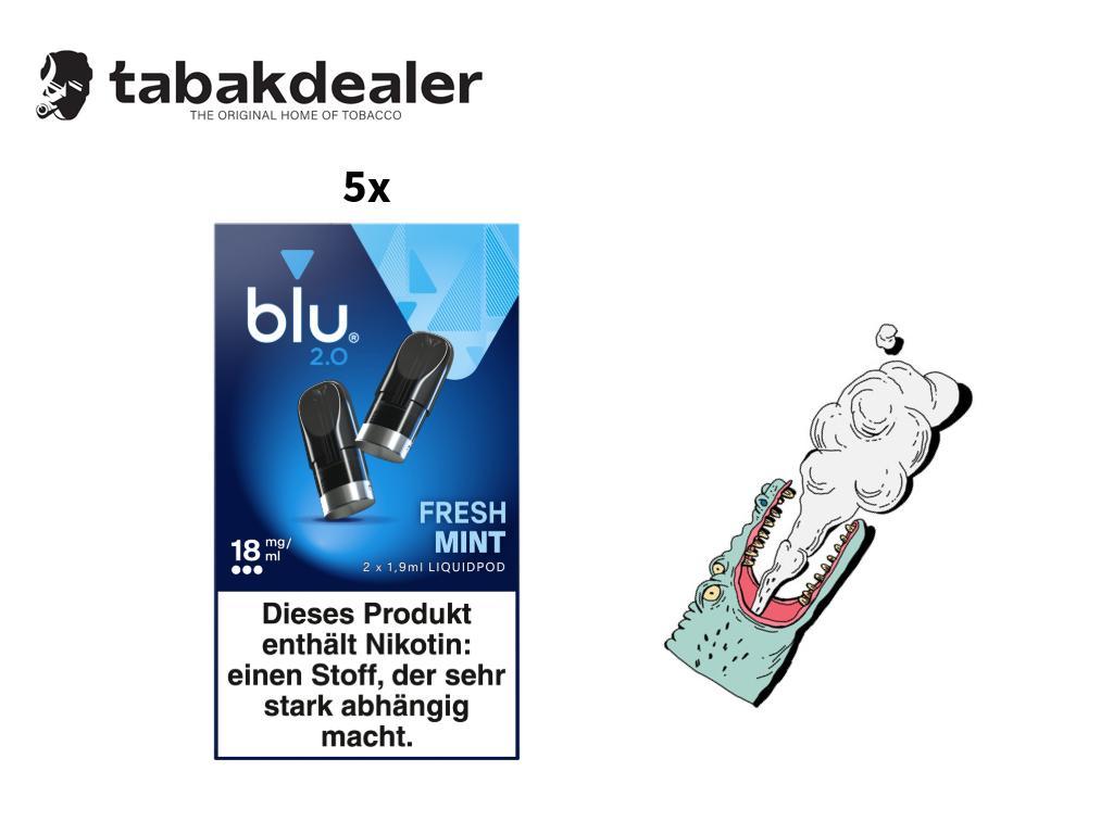 5x blu 2.0 Liquidpod Fresh Mint 18mg/ml 
