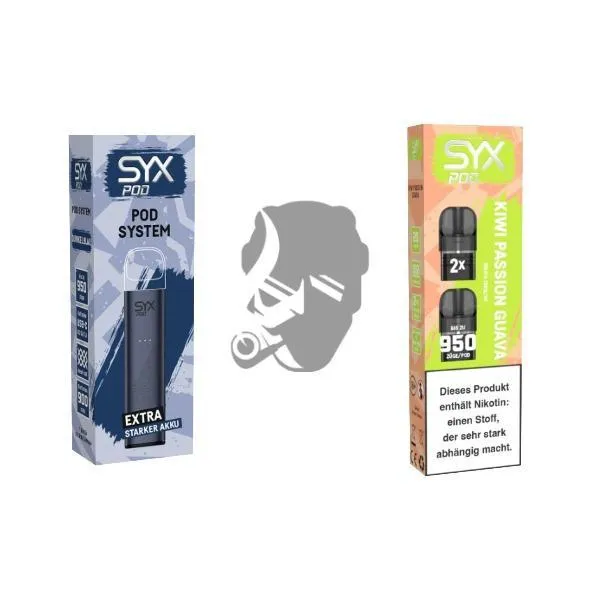 SYX Pod Drak Blue + Cartridge Kiwi Passion Guava