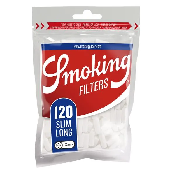 Smoking Slim Long 6 mm Filter gummiert 10 x 120 Filter