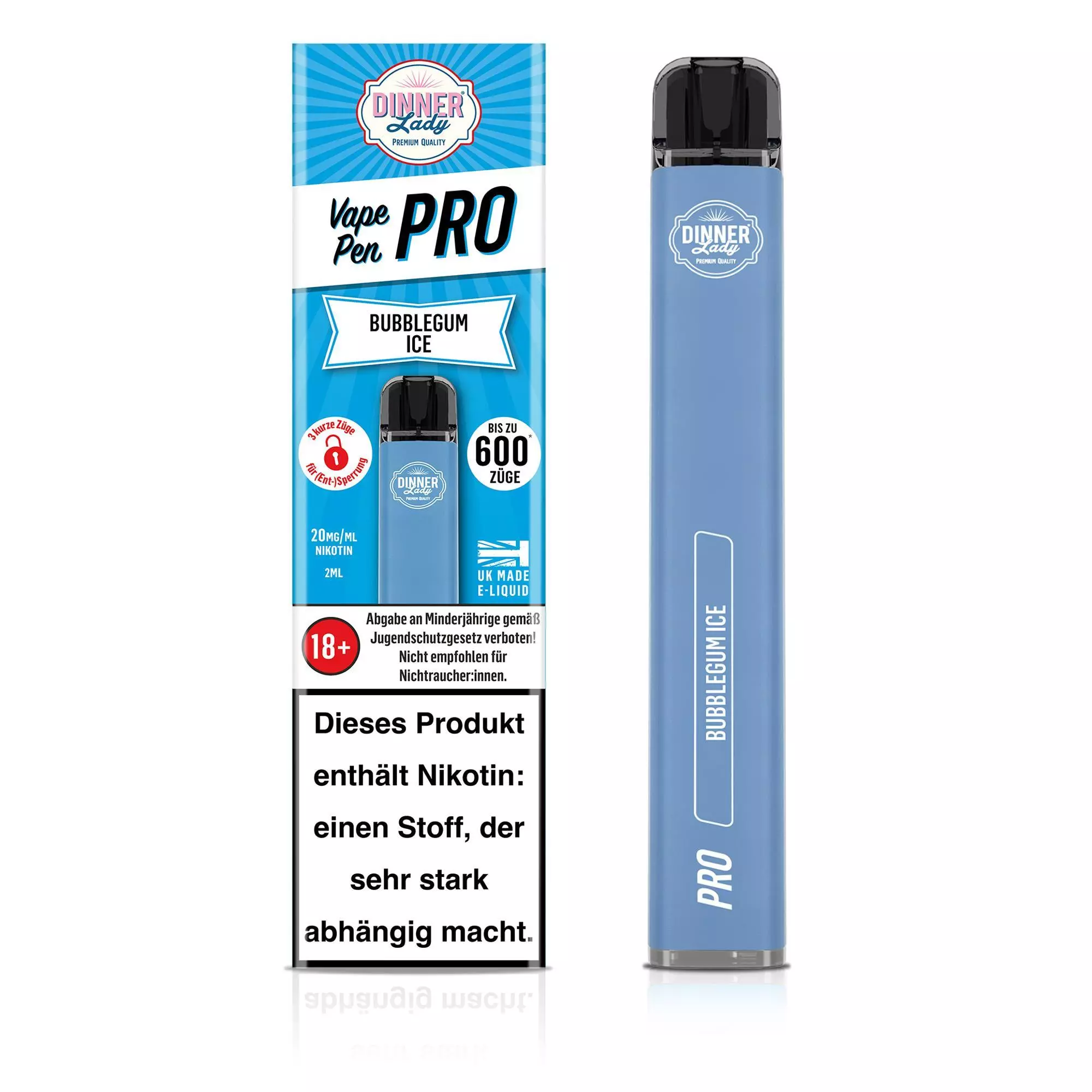 D.Lady Vape Pen Pro Bubblegum Ice 20mg/ml Nikotin 