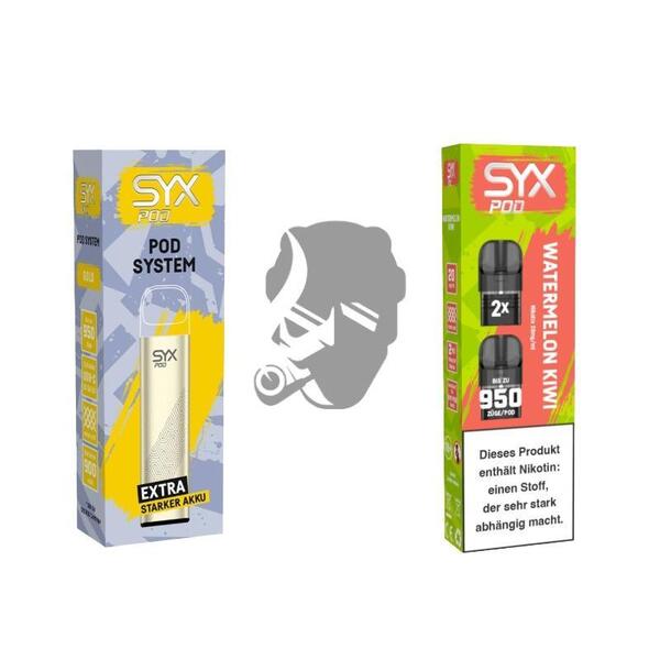 SYX Pod Gold + Cartridge Watermelon Kiwi SYX Pod Gold + Cartridge Watermelon Kiwi