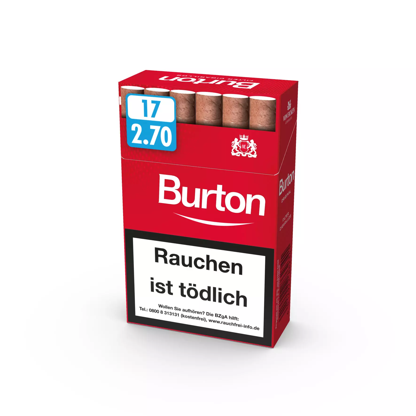 Burton Original Filter Cigarillos Rot 10 x 17 Zigarillos