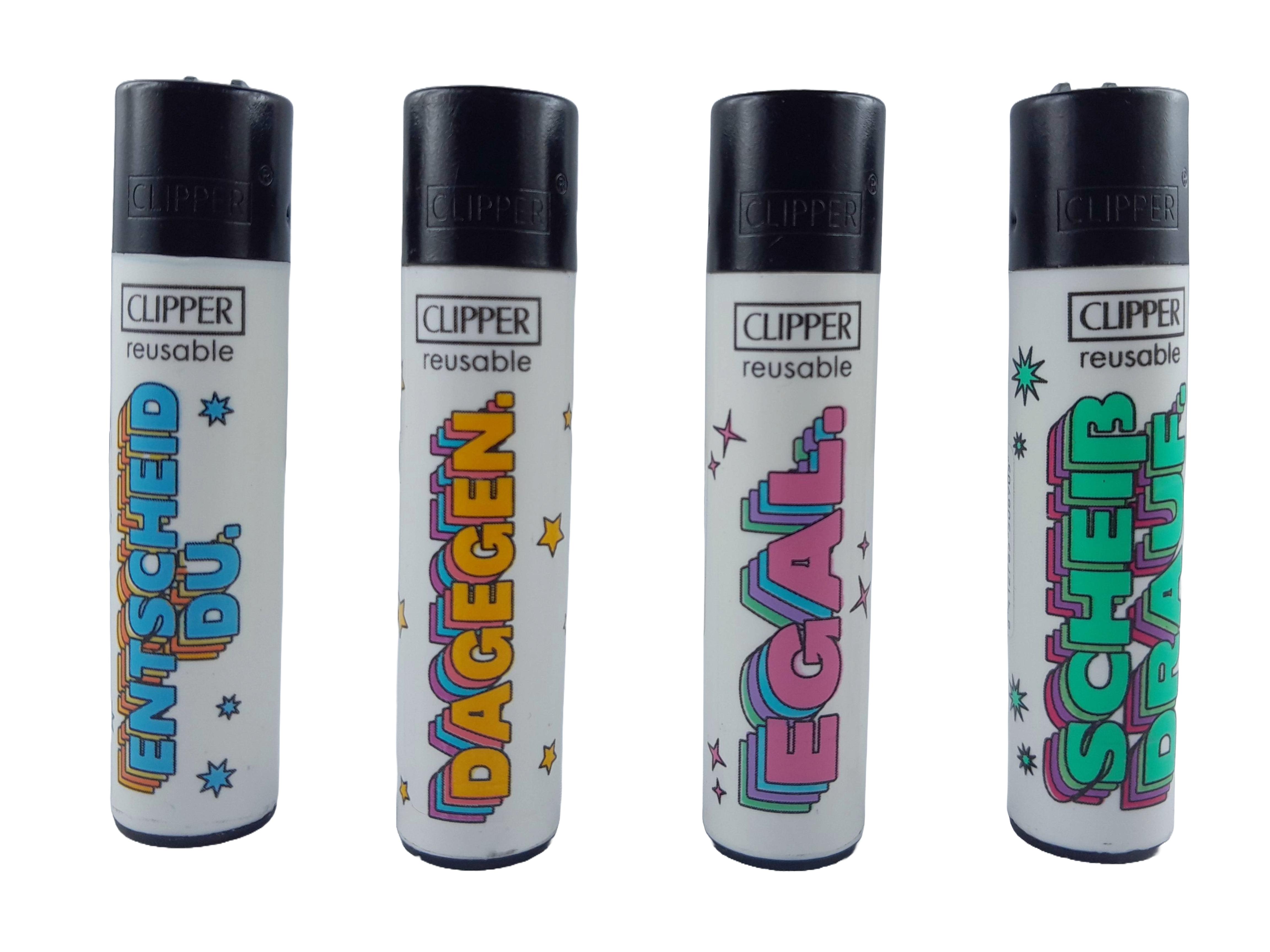 Clipper Mehrweg-Feuerzeug Egal 1 x 4 Stück