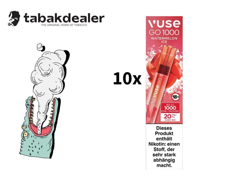 Vuse GO 1000 E-Shisha Waterm. Ice 10er