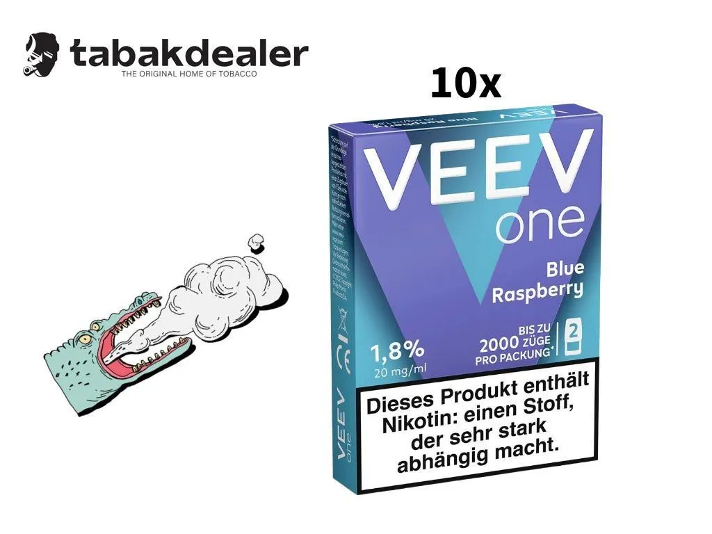 10x Veev One Pod Blue Raspberry