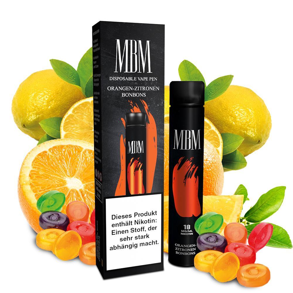 MBM Tobacco Orange Zitrone Bonbon E-Shisha 18mg/ml Nikotin 1 Stück