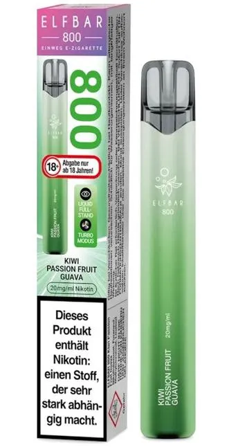ELFBAR 800 Kiwi Passionfruit Guave E-Shisha 20mg/ml Nikotin