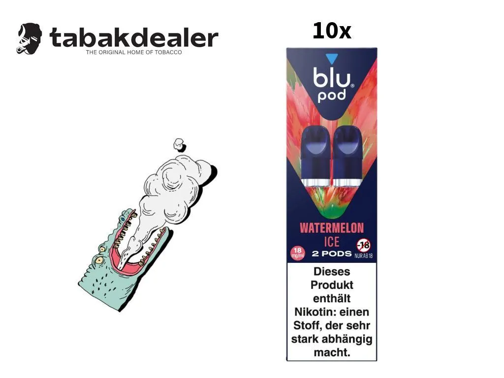 10x blu Pod Watermelon Ice 18mg/ml