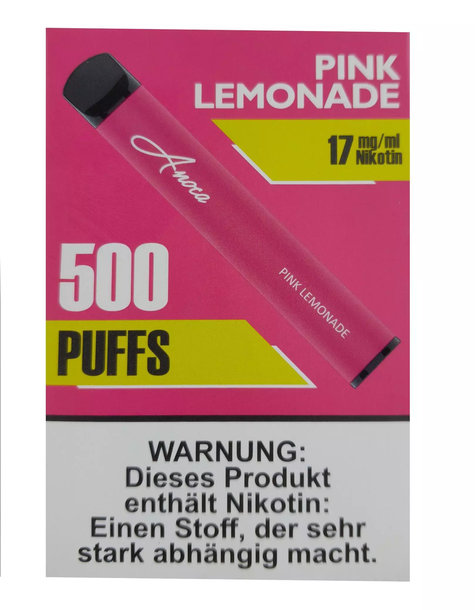 Anoca 500 E-Shisha Pink 17mg/ml Nikotin