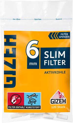 Gizeh Slim Filter Aktivkohle 6mm 20 x 120 Filter