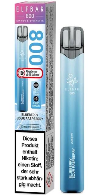 Elf Bar 800 Blueberry Sour Rasperry E-Shisha 20mg/ml Nikotin Elf Bar 800 Blueberry Sour Rasperry E-Shisha 20mg/ml Nikotin