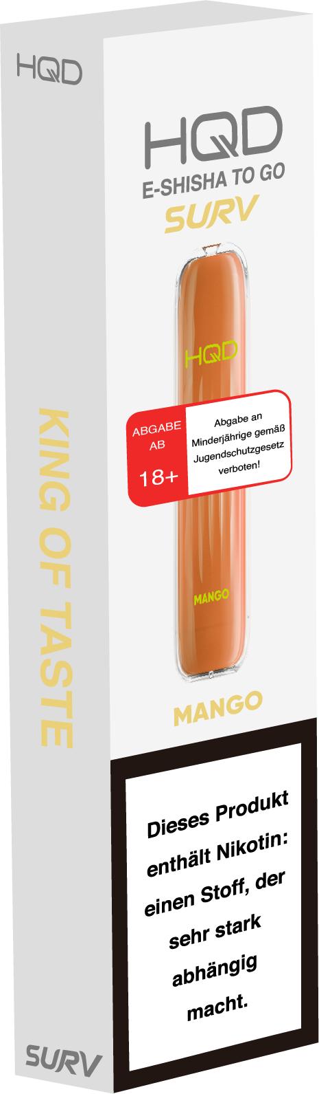 HQD SURV Ice Mango E-Shisha Einweg 18mg/ml Nikotin