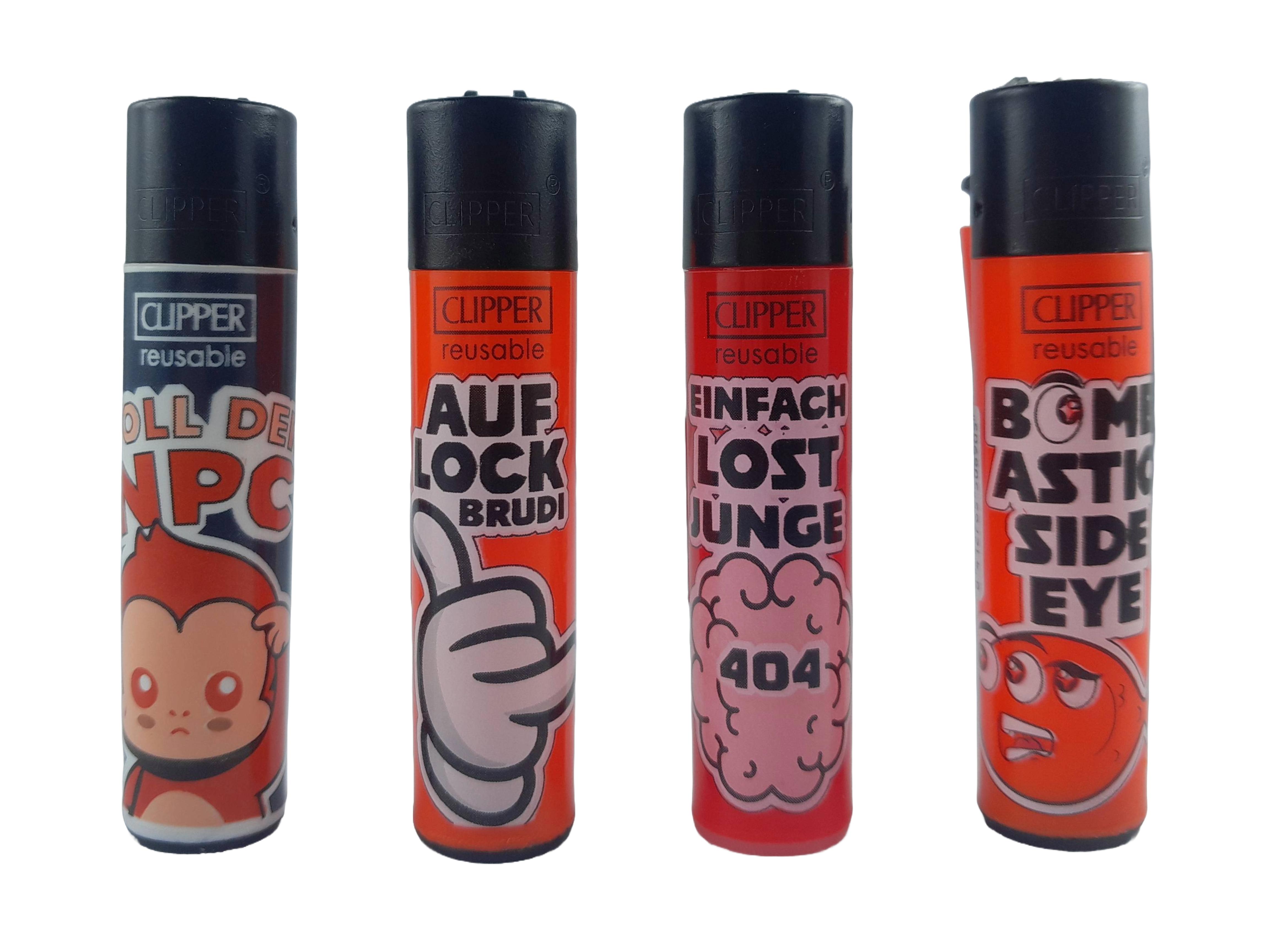 Clipper Mehrweg-Feuerzeug Einfach Lost 1 x 4 Stück
