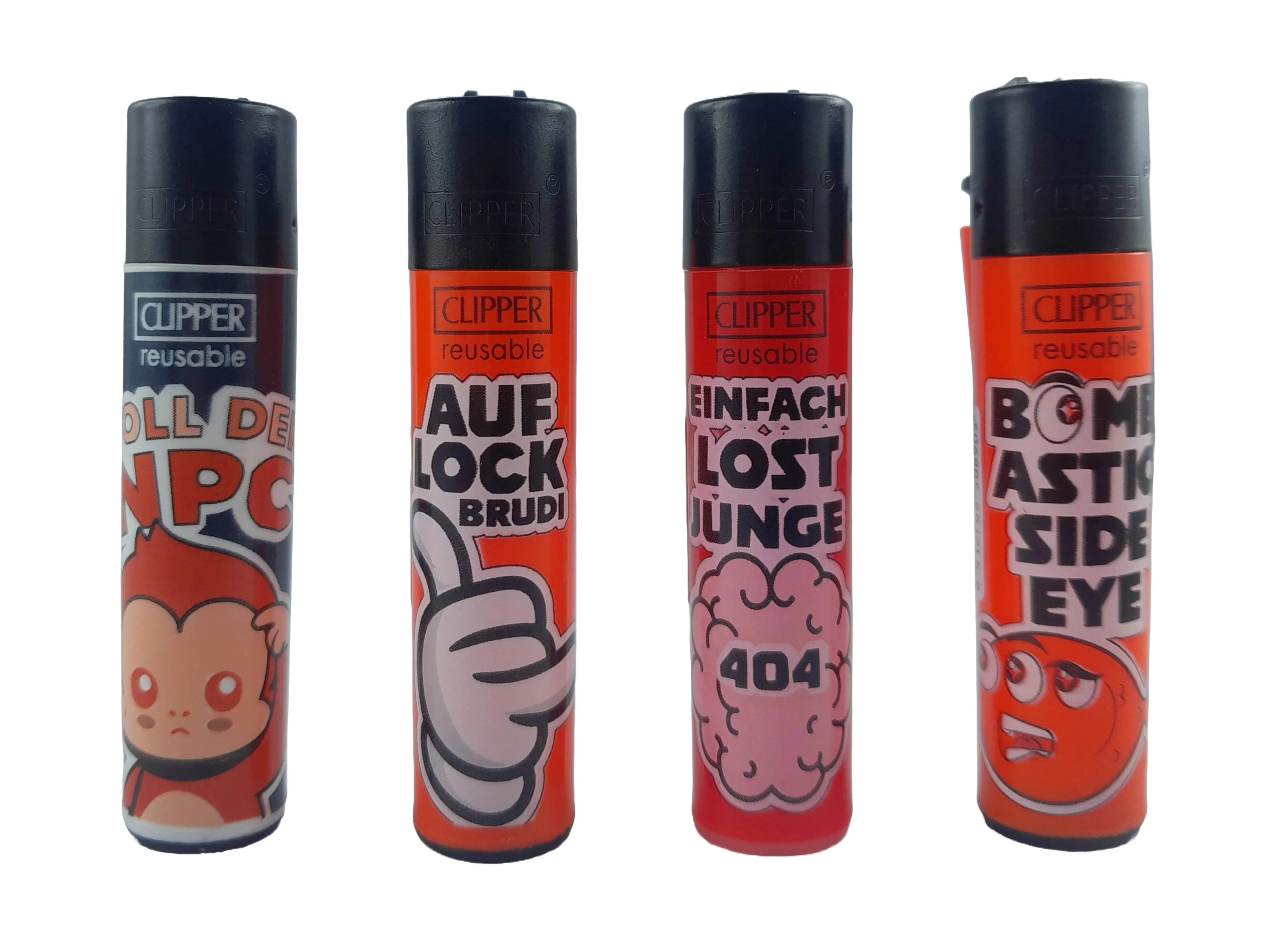 Clipper Mehrweg-Feuerzeug Einfach Lost 1 x 4 Stück