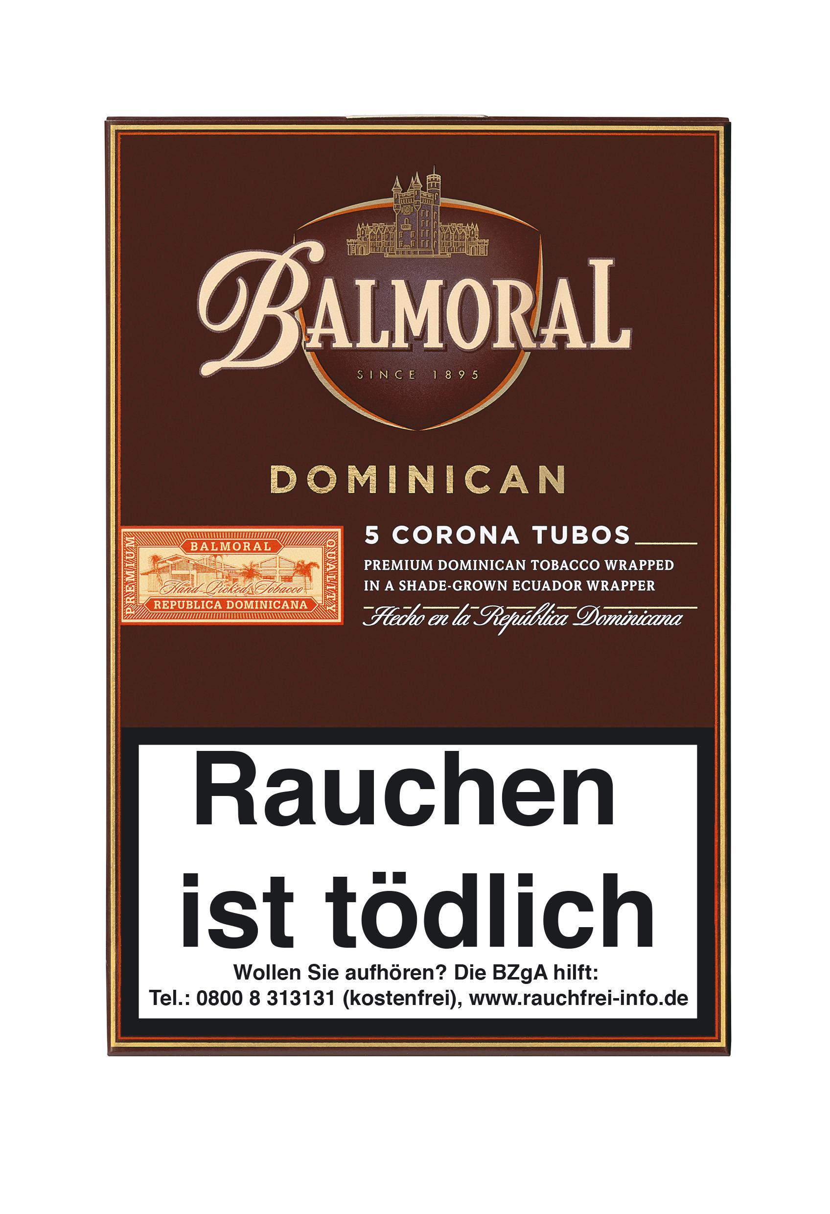 Balmoral Dominican Corona Tubos 1 x 5 Zigarren