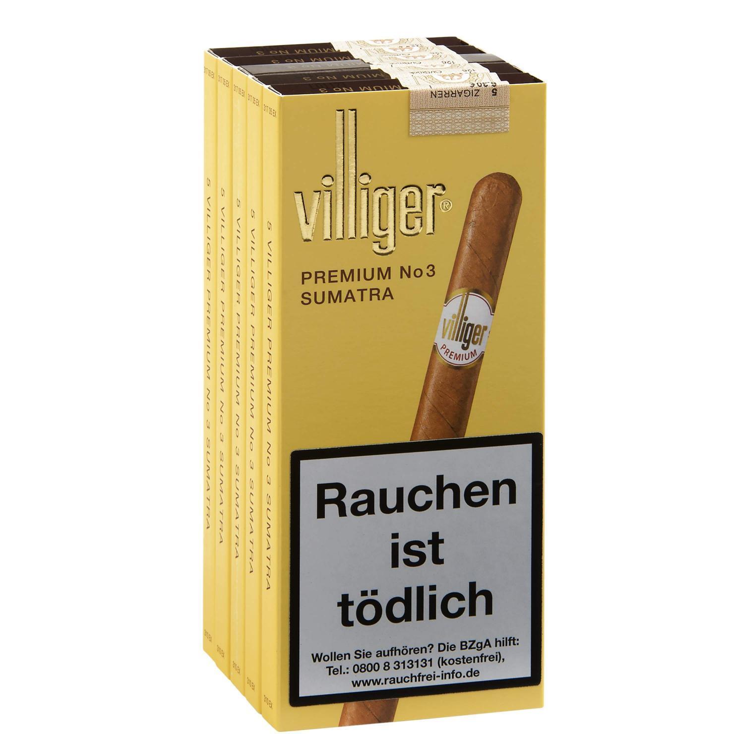 Villiger Premium No 3 Sumatra 1 x 5 Zigarren
