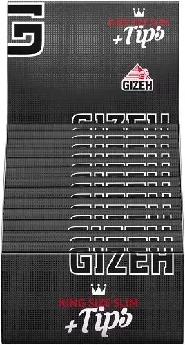 Gizeh Black King Size Slim + Tips 26 x 34 Stück