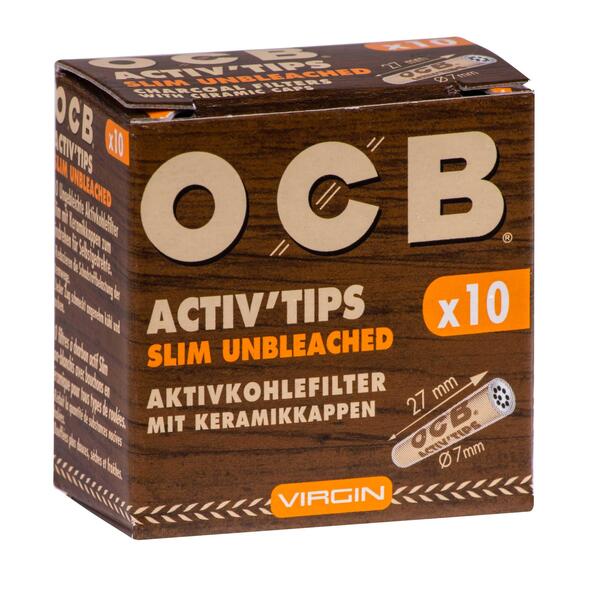 OCB Activ'Tips Slim Unbleached 7 mm OCB Activ'Tips Slim Unbleached 7 mm