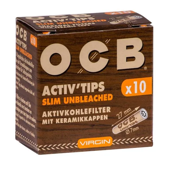 OCB Activ'Tips Slim Unbleached 7 mm
