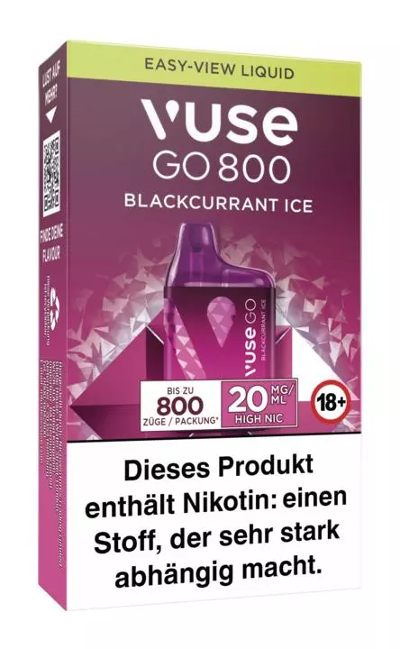 Vuse GO 800 (BOX) Blackcurrant Ice 20mg/ml Nikotin 1 x 10 Stück