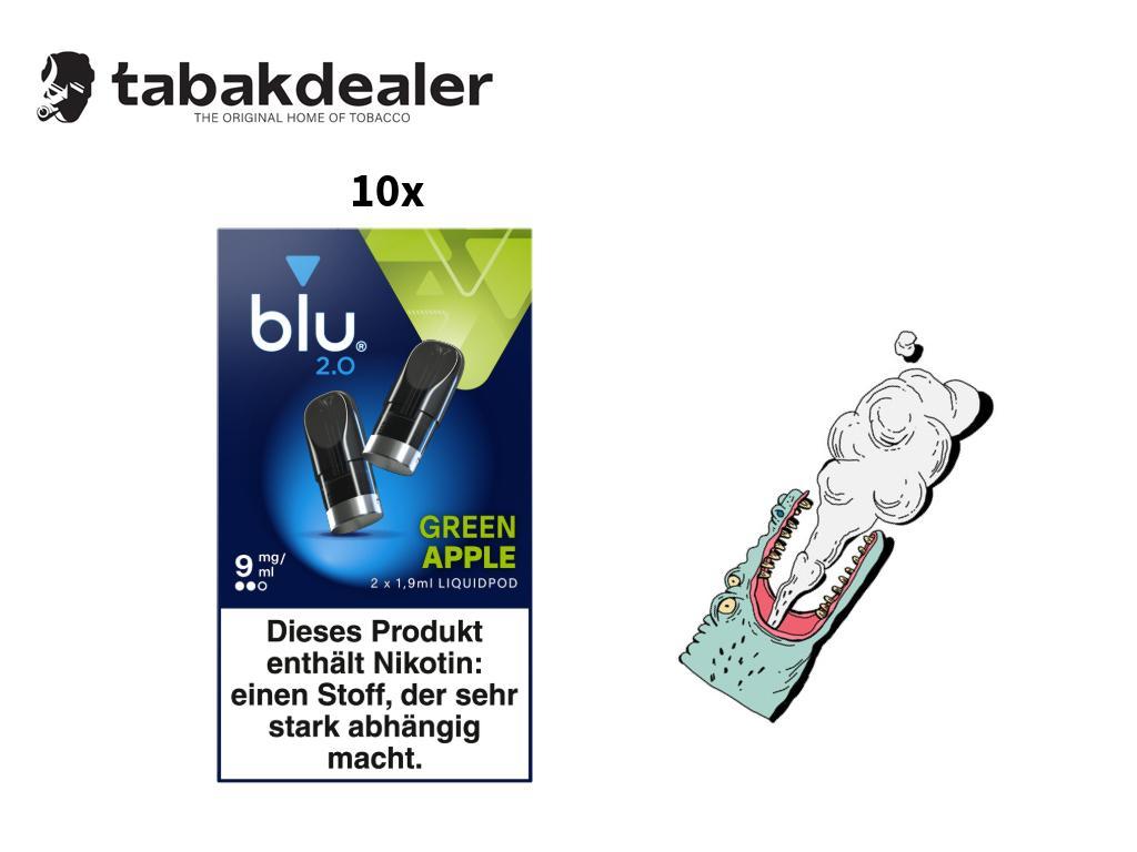 10x blu 2.0 Liquidpod Green Apple 9mg/ml 