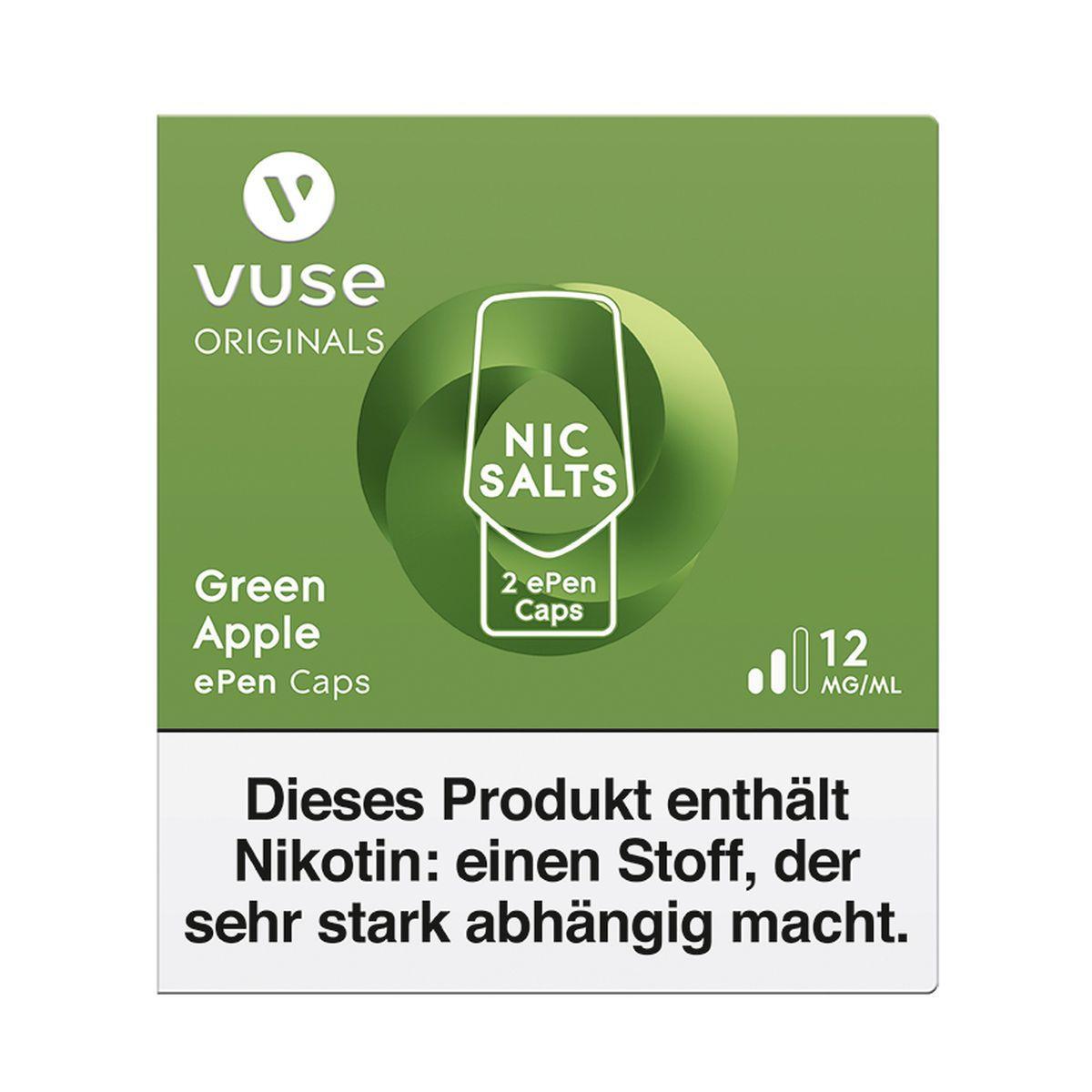 Vuse ePen Caps Green Apple 12mg Nic Salt
