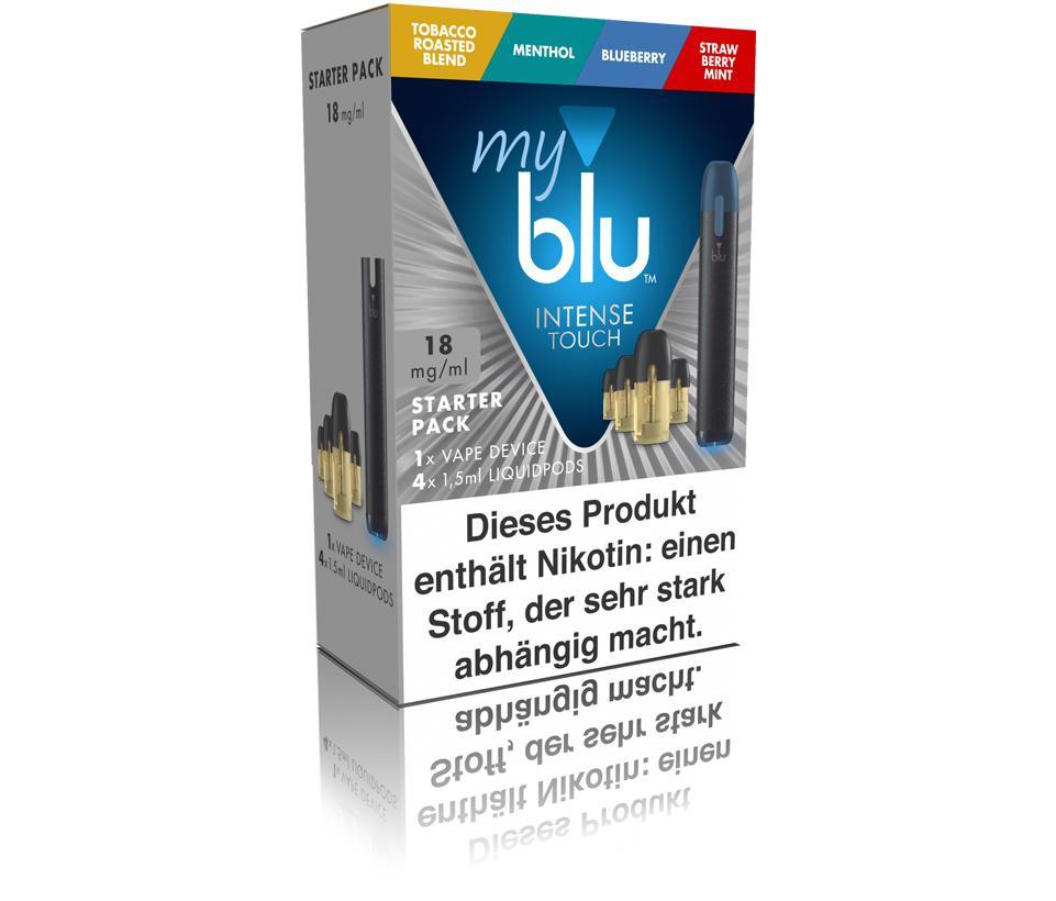 myblu Starter Pack Intense Touch 18mg/ml Nikotin (1 x Vape Device 4 x 1,5ml Liquidpods )