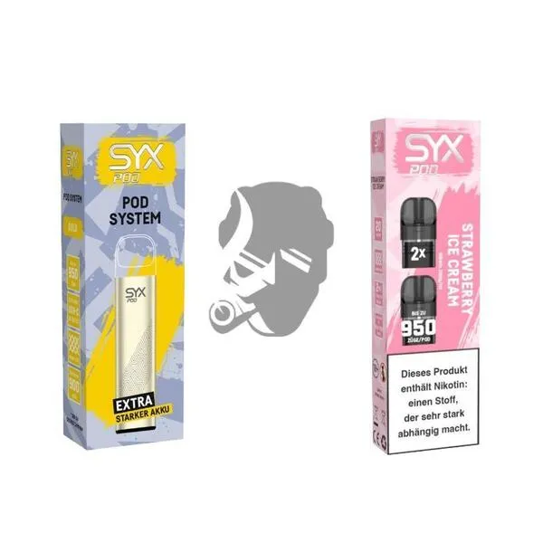 SYX Pod Gold + Cartridge Strawberry Ice Cream