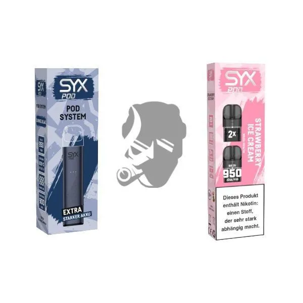 SYX Pod Dark Blue + Cartridge Strawberry Ice Cream