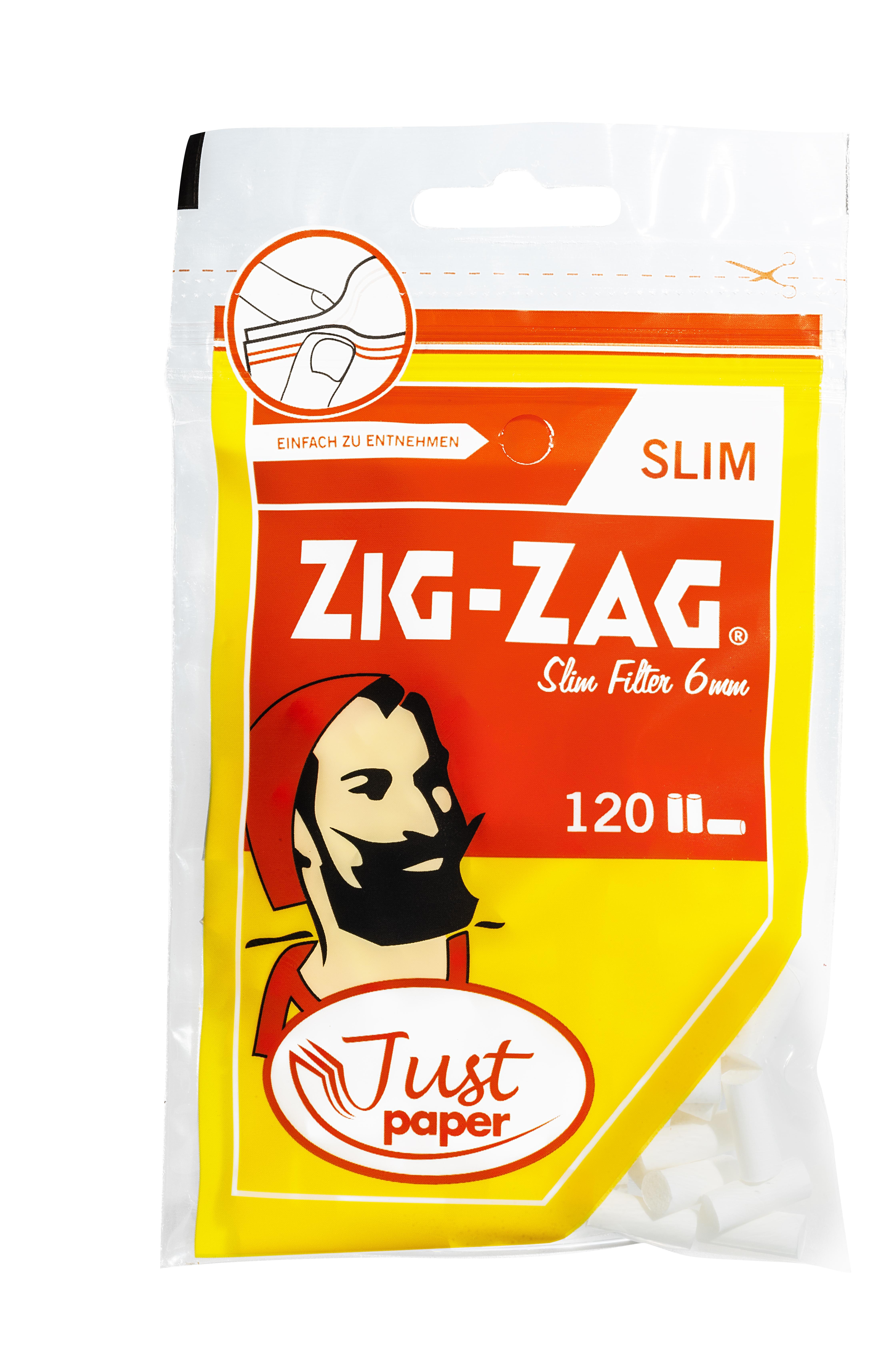ZIG-ZAG Slim Just Paper Filter 6mm 10 x 120 Stück