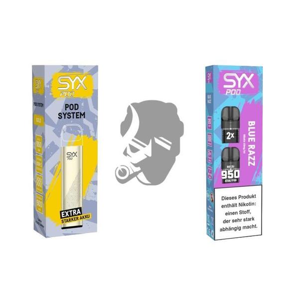 SYX Pod Gold + Cartridge Blue Razz SYX Pod Gold + Cartridge Blue Razz