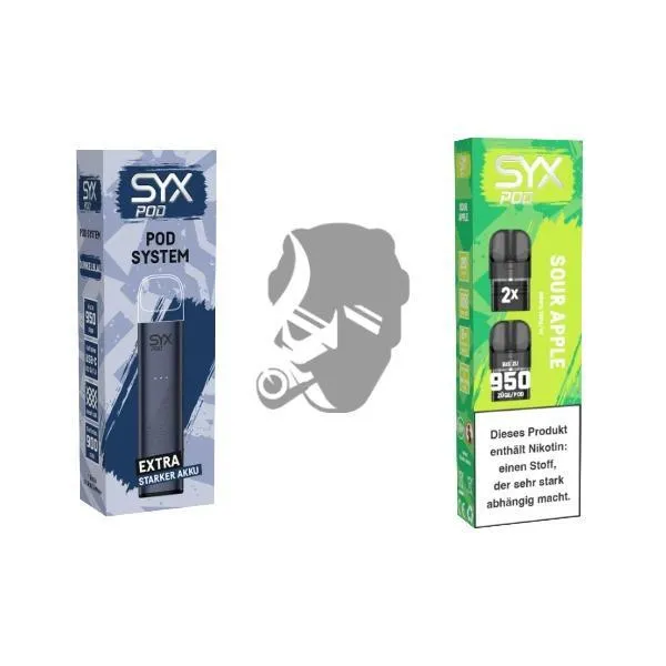 SYX Pod Dark Blue + Cartridge Sour Apple