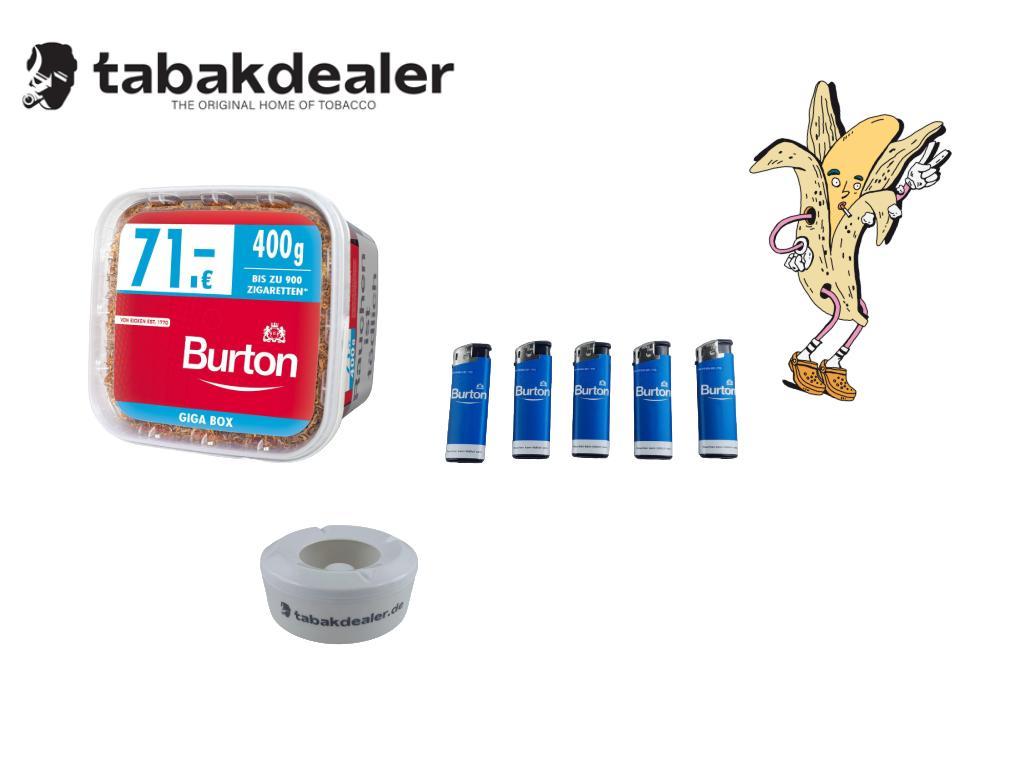 1 Burton Giga + 5 Burton Feuerzeuge + TD Aschenbecher 