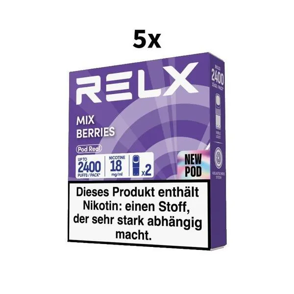 5x RELX Pod Real Mix Berries